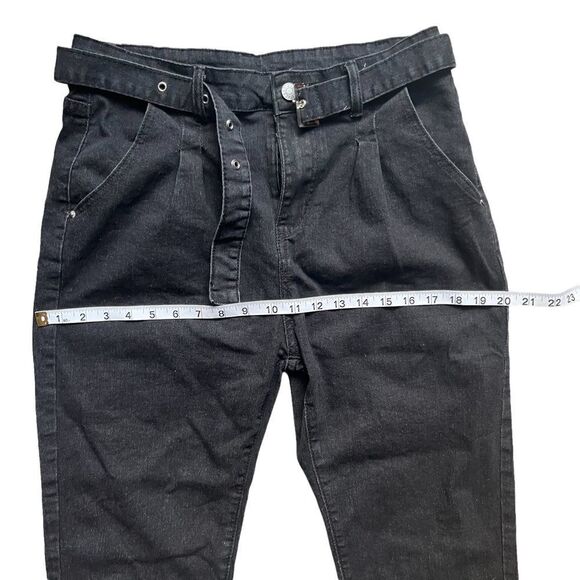 DAZY by Shein jeans high waisted boot cut belted light black Size XL - Picture 8 of 13